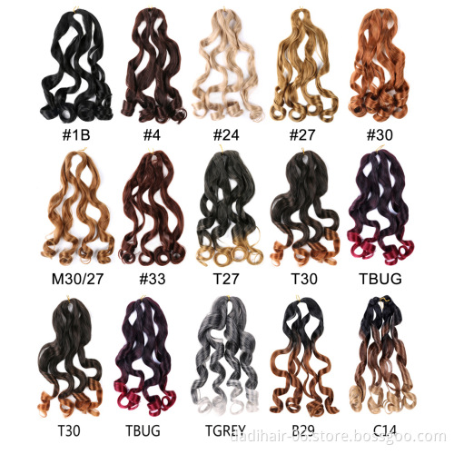 30inches French Curl Synthetic YaKi Hair Bundles Loose Wave Braiding Hair Crochet Braids Blonde Spiral Curl Wavy Hair Extensions